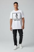 Model wearing LIMITLESS shirt